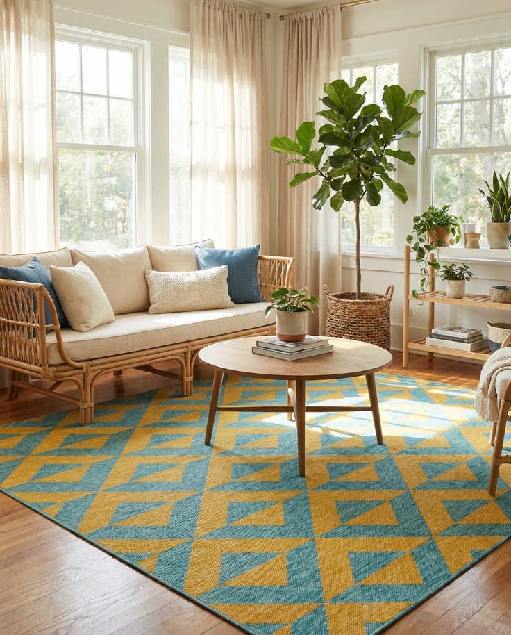 Detail image of 7' 10 x 7' 10 Easy-Clean Jill Zarin Napa Indoor / Outdoor Square Rug