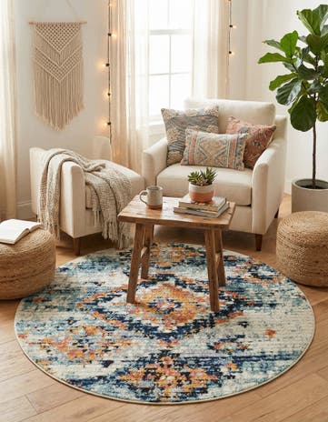 Ivory Morocco Round Rug