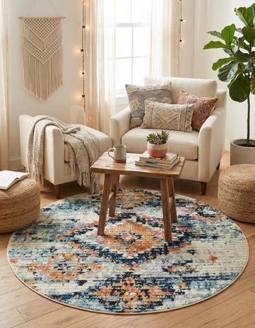 Ivory Morocco Round Rug