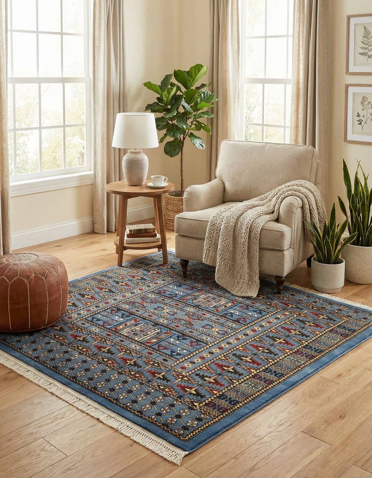 Detail image of 6' x 6' Bokhara Square Rug