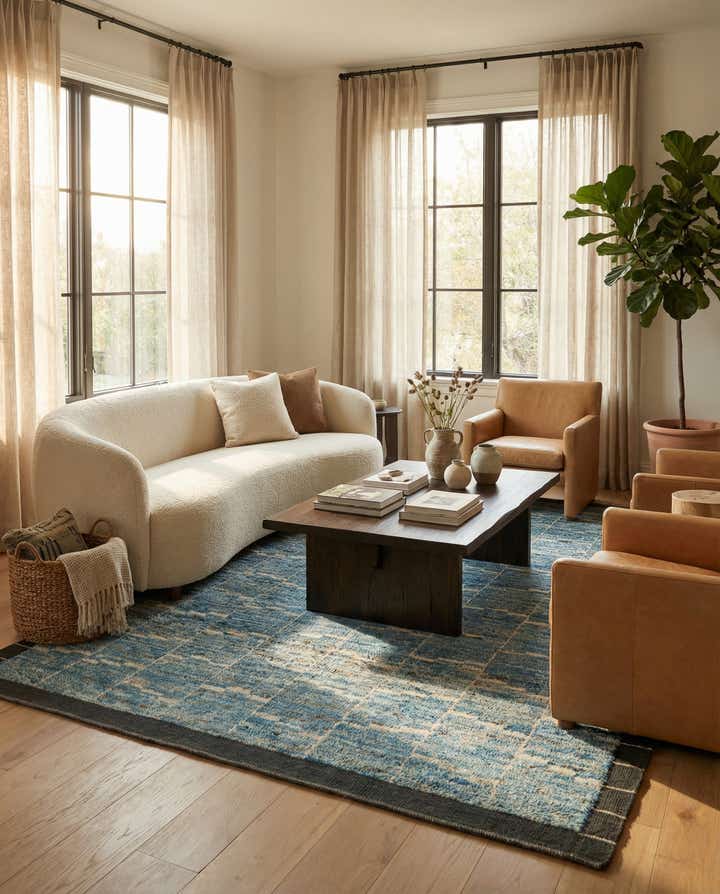 5' 6 x 8' 2 Hand Knotted Moroccan Wool Rug