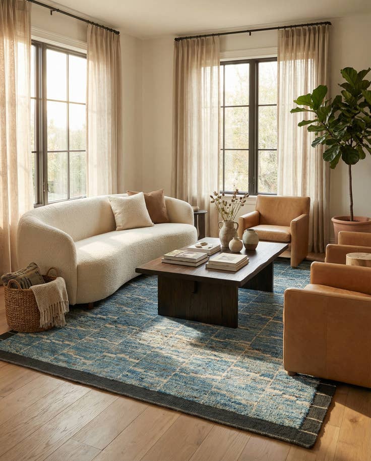 Detail image of 5' 6 x 8' 2 Hand Knotted Moroccan Wool Rug