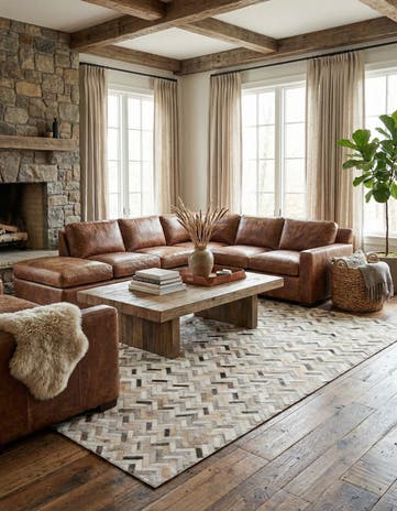4' 10 x 7' 9 Cowhide Stocks Rug