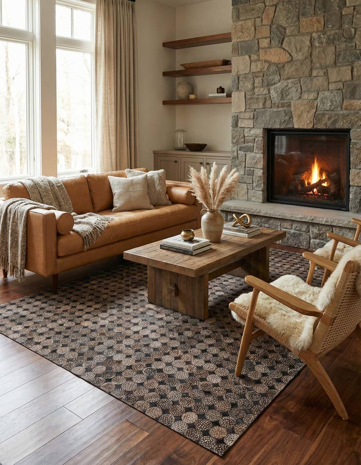 Detail image of 5' 3 x 7' 6 Cowhide Rug