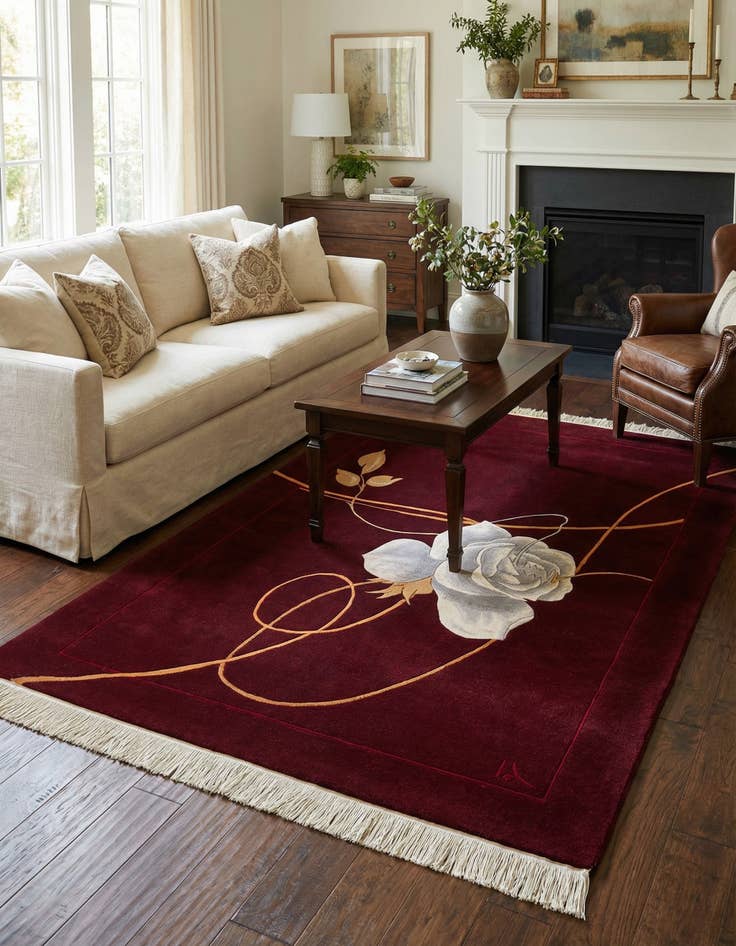 Detail image of 4' x 5' 11  Hand Knotted Darya Wool Rug