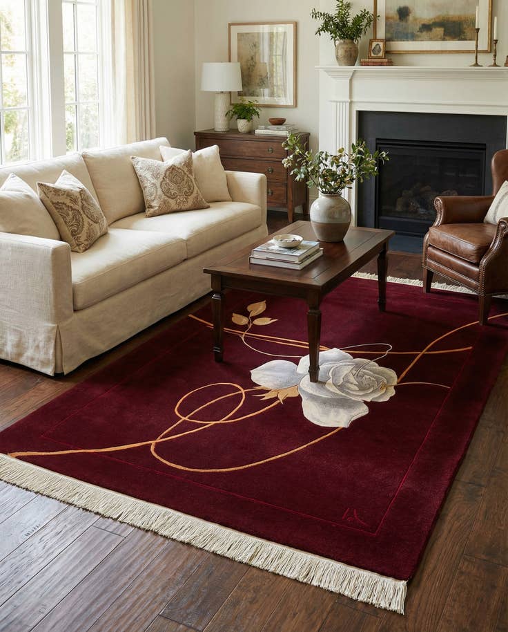 Detail image of 4' x 5' 11 Hand Knotted Darya Wool Rug