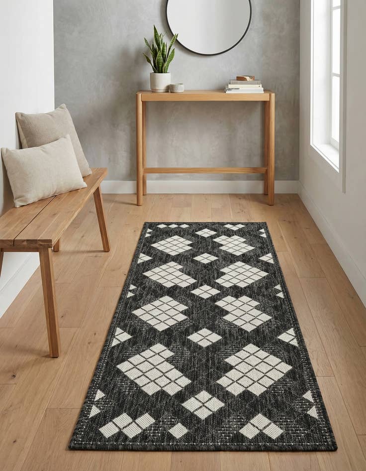 Detail image of 2' x 5' 3  Washable Modern Indoor / Outdoor Runner Rug