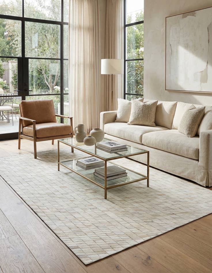 Detail image of  5' x 7' 10 Cowhide Leather Rug