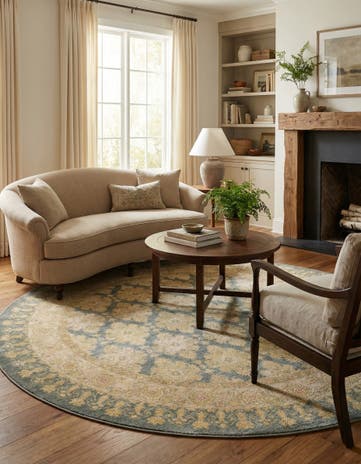 Blue Chelsea Round Rug