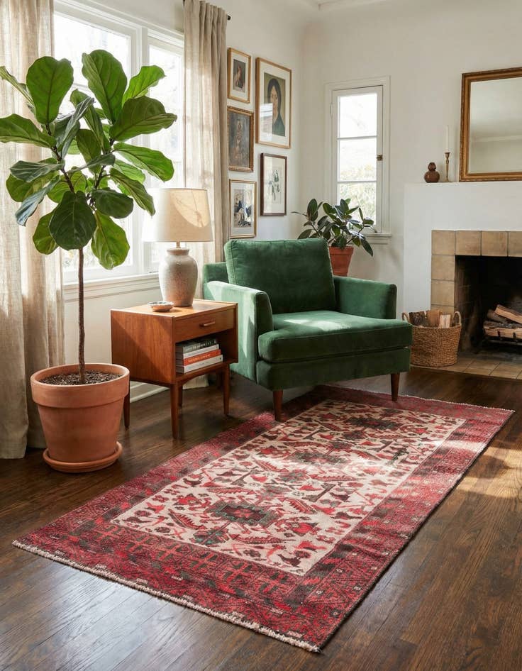 Detail image of  2' 9 x 5' 8  Hand Knotted Ultra Vintage Persian Wool Runner Rug