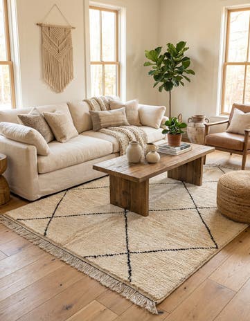 5' 1 x 7' 3 Hand Knotted Moroccan Wool Rug