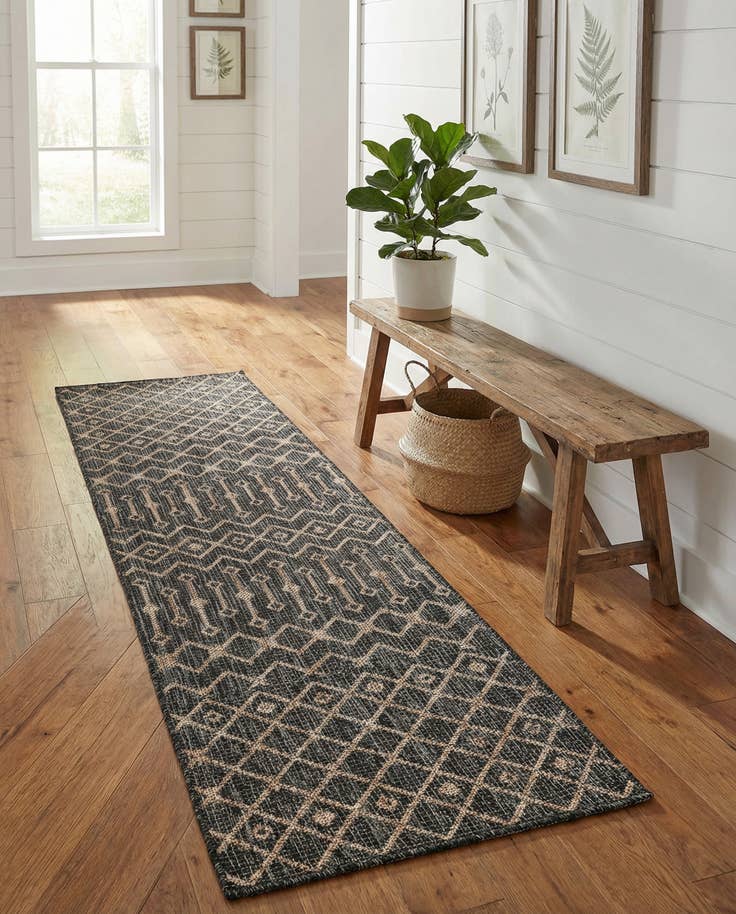 Detail image of 2' x 8' Easy-Clean Trellis Indoor / Outdoor Runner Rug