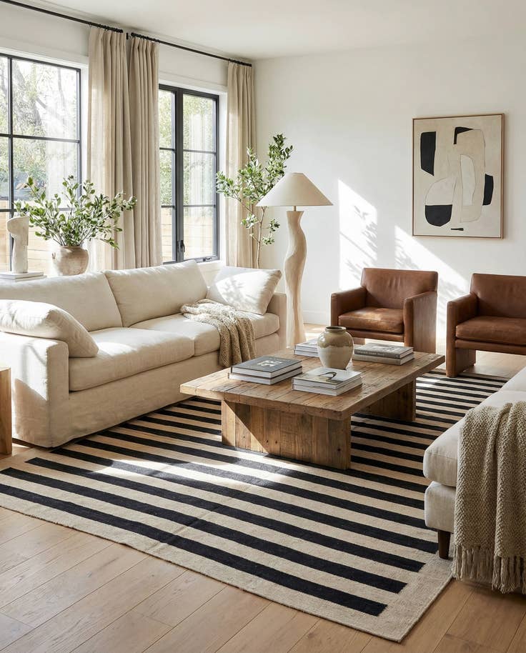 Detail image of 6' 9 x 9' 7 Hand Woven Kilim Modern Wool Rug