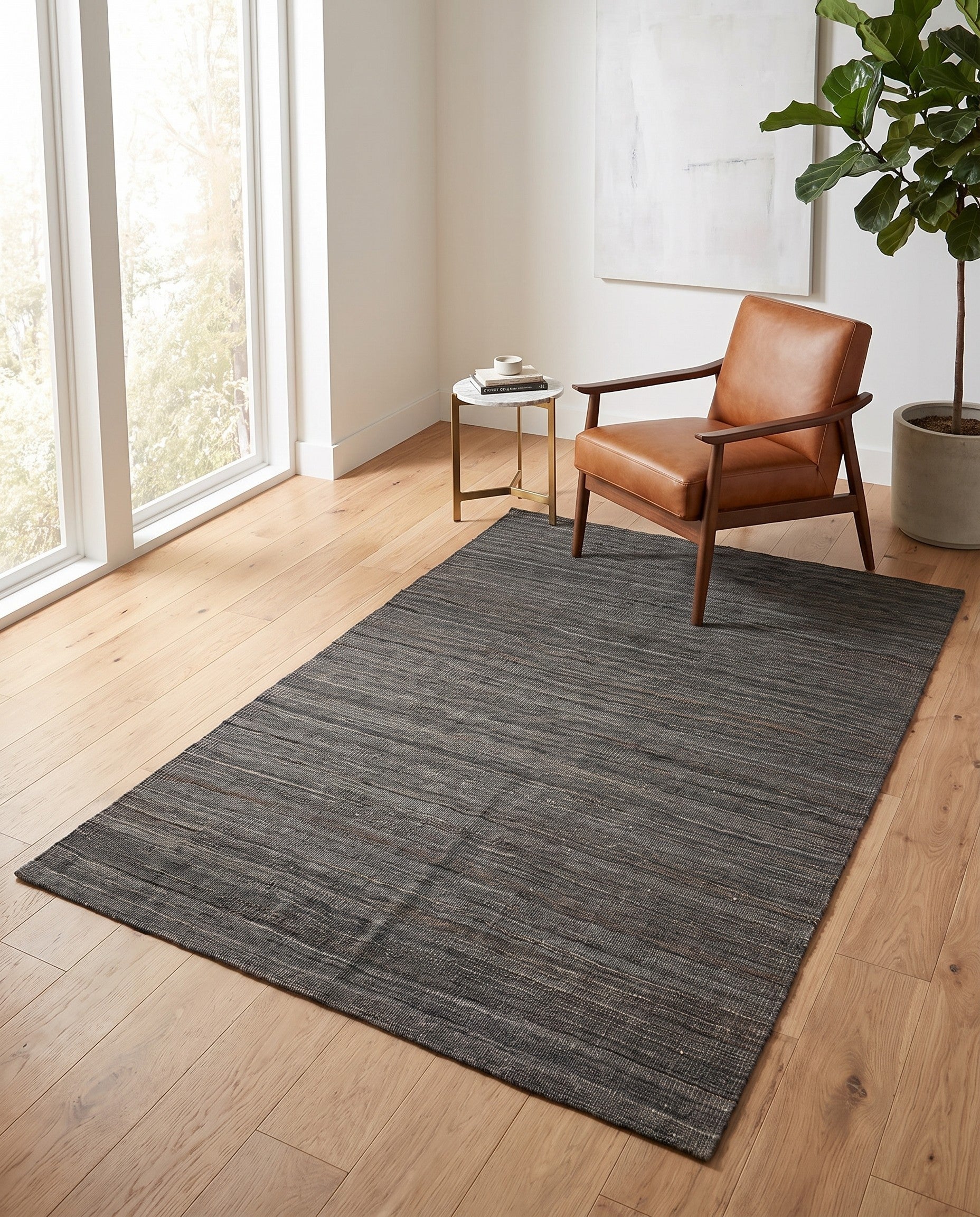 4' 8 x 6' 1 Hand Woven Kilim Modern Wool Rug