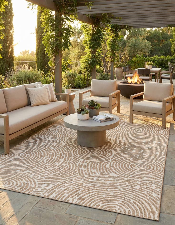 Detail image of 9' x 12'  Washable Modern Indoor / Outdoor Rug