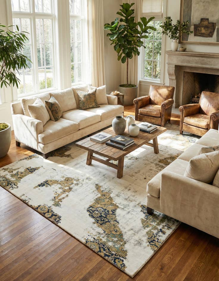 Detail image of 7' 8 x 11' 3  Hand Knotted Ultra Vintage Persian Wool Rug