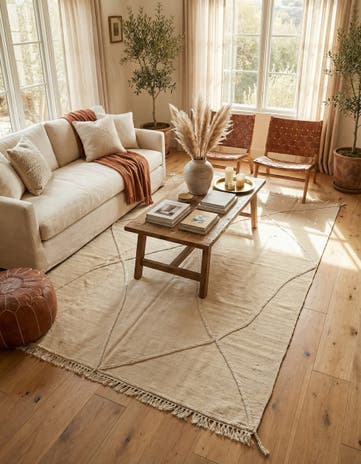 5' 6 x 8' 2 Hand Knotted Moroccan Wool Rug