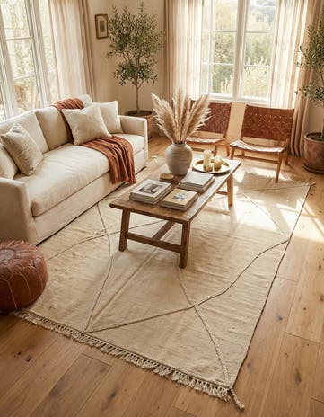 5' 6 x 8' 2 Hand Knotted Moroccan Wool Rug