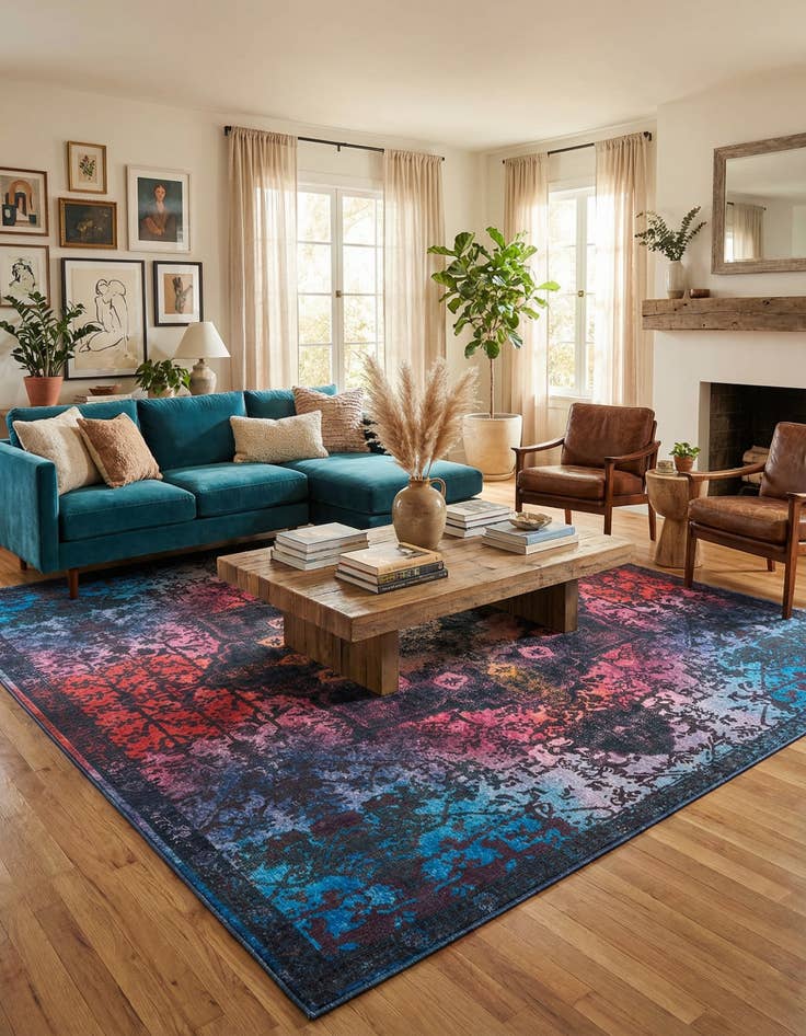 Detail image of  10' 6 x 10' 6  Washable Francesca Square Rug