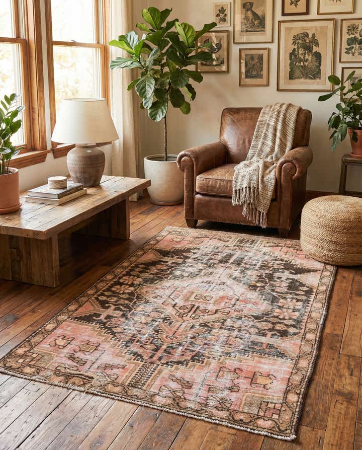 3' 7 x 5' 10 Hand Knotted Ultra Vintage Persian Wool Rug