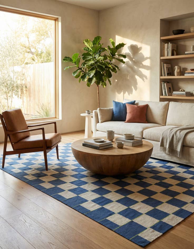 Detail image of 7' 1 x 9' 7  Hand Woven Kilim Modern Wool Rug