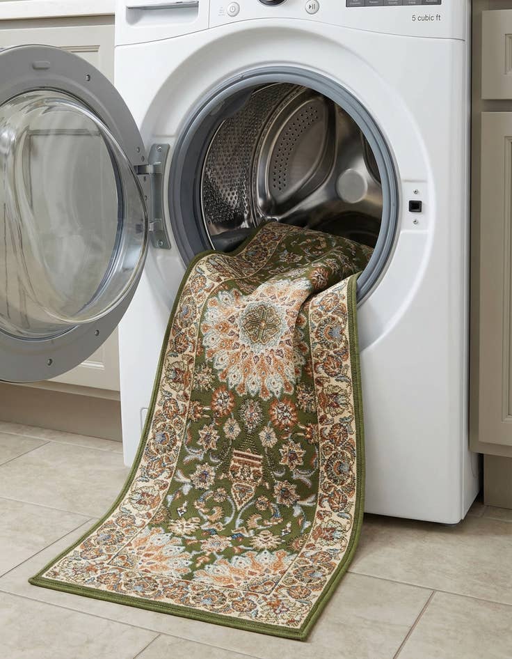 Detail image of 2' x 6' 1  Washable Traditional Indoor / Outdoor Runner Rug