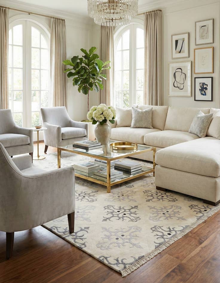 Detail image of 8' x 9' 9  Hand Knotted Darya Wool Rug