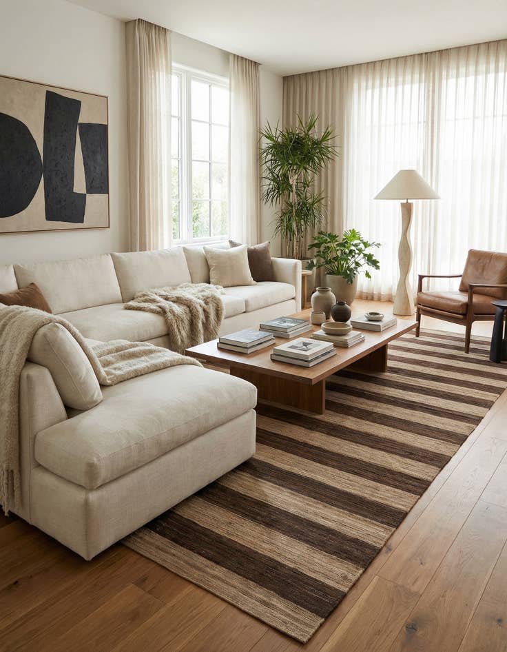 Detail image of 6' 6 x 12'  Hand Woven Kilim Modern Wool Runner Rug