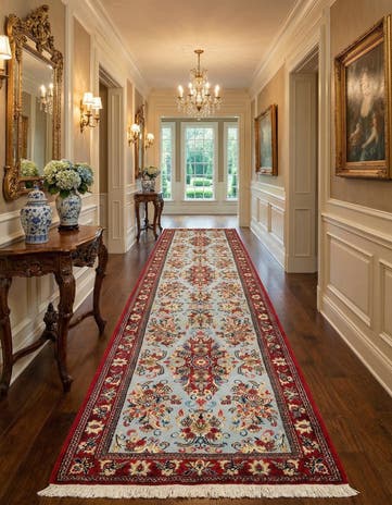 2' 6 x 13' 8 Hand Knotted Qom Persian Runner Rug