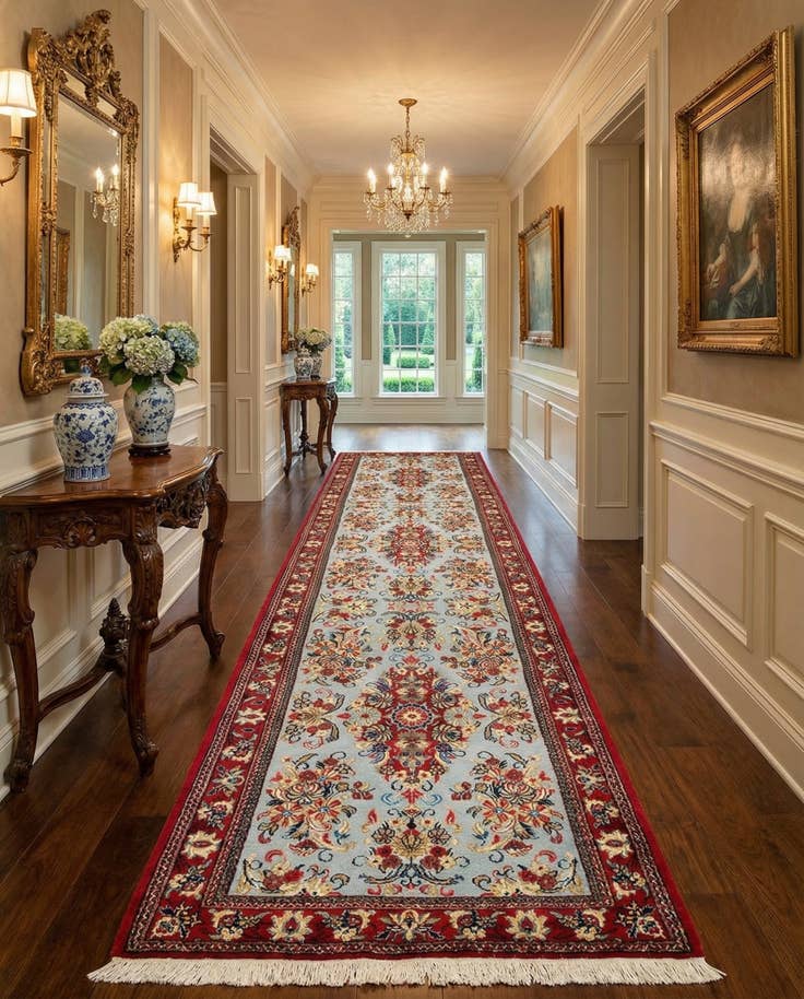 Detail image of 2' 6 x 13' 8 Hand Knotted Qom Persian Runner Rug