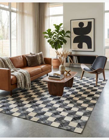 4' 11 x 7' 9 Cowhide - Patchwork Rug