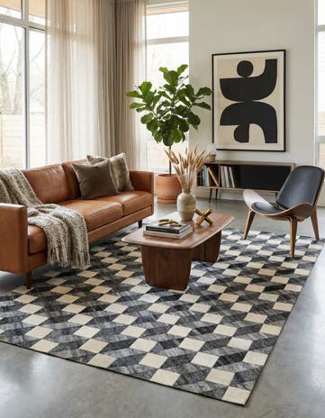 4' 11 x 7' 9 Cowhide - Patchwork Rug