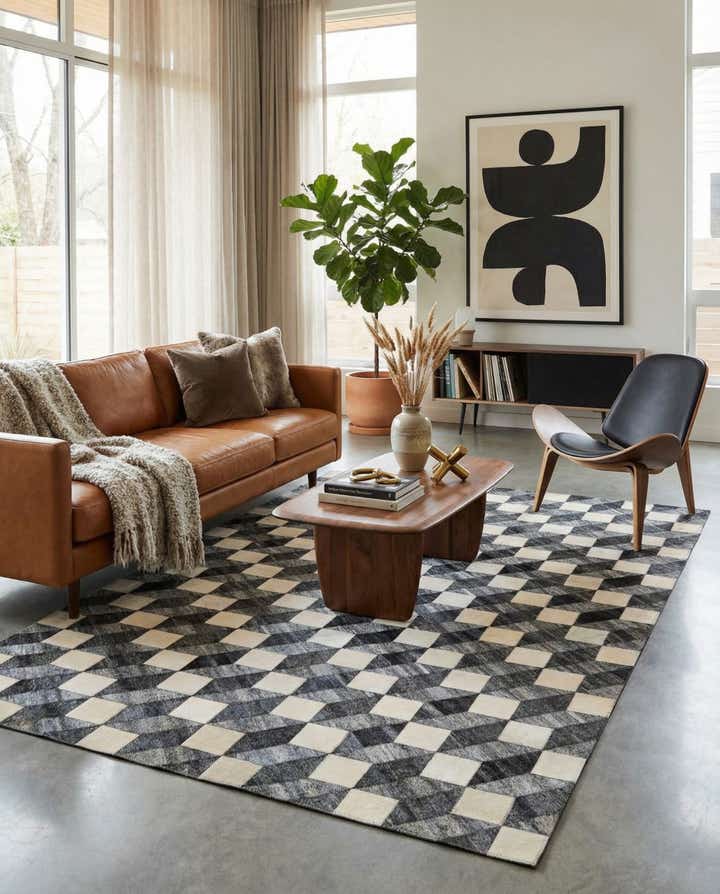 4' 11 x 7' 9 Cowhide - Patchwork Rug