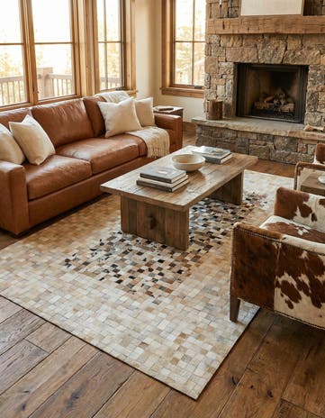5' x 8' Cowhide Leather Rug