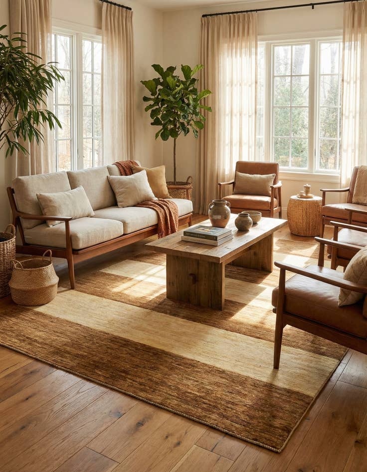 Detail image of 4' 9 x 6' 4  Hand Knotted Modern Ziegler Oriental Rug