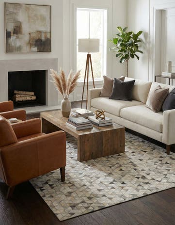 5' x 8' Cowhide Leather Rug