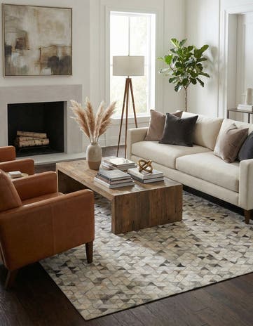 5' x 8' Cowhide Leather Rug