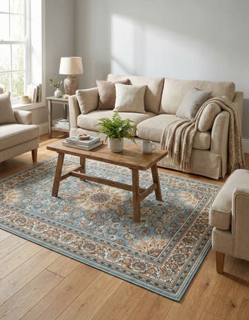 4' 1 x 6' 1 Easy-Clean Traditional Indoor / Outdoor Rug