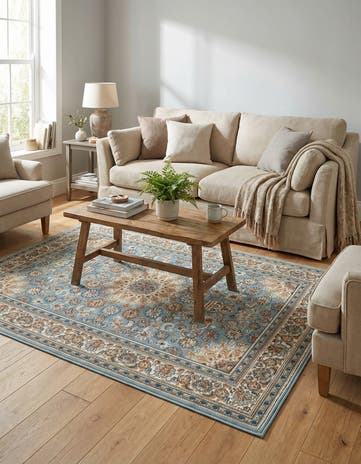4' 1 x 6' 1 Easy-Clean Traditional Indoor / Outdoor Rug