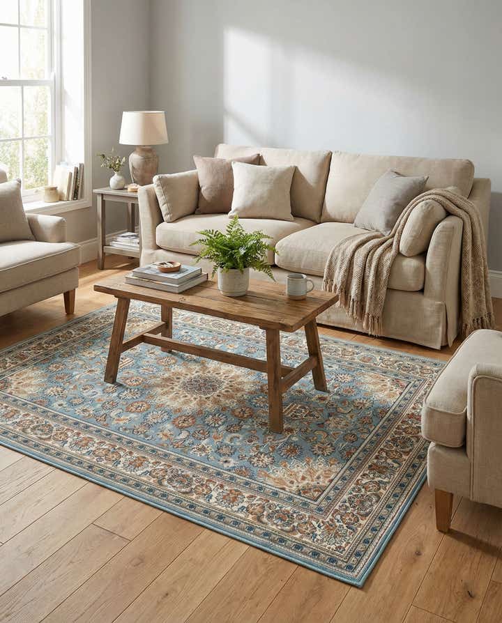 4' 1 x 6' 1 Easy-Clean Traditional Indoor / Outdoor Rug