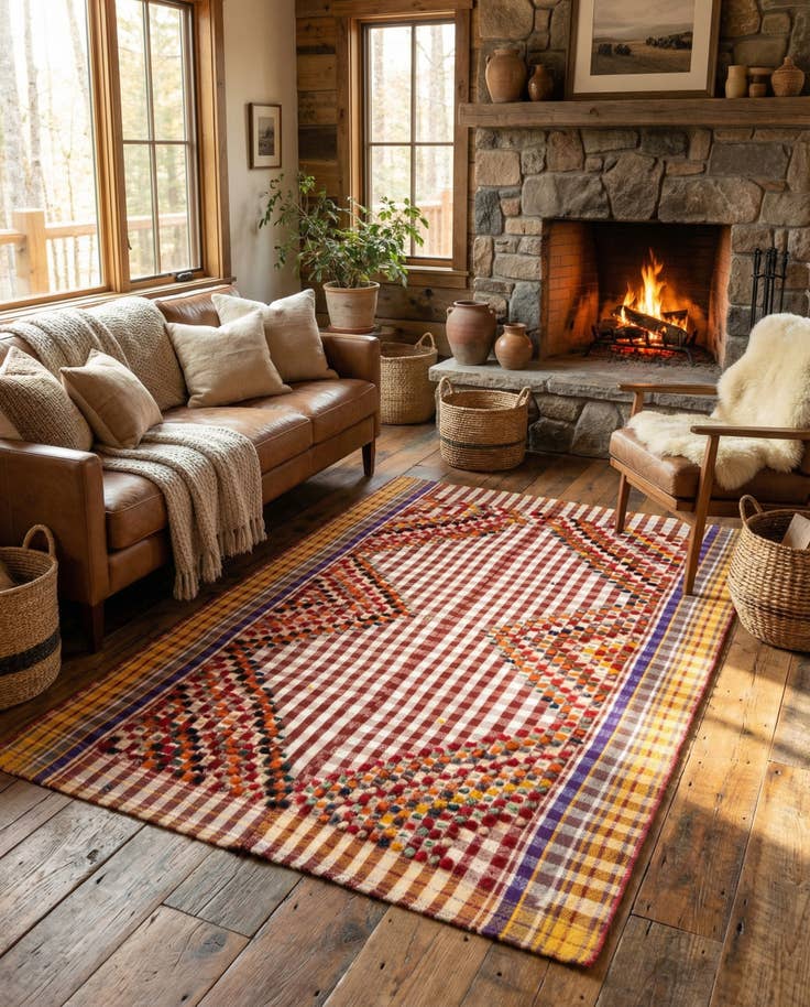 Detail image of 4' 9 x 6' 10 Jajim Rug