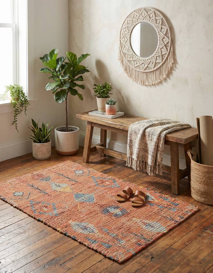 Detail image of  2' x 3' 1  Hand Woven Chenille Jute Rug