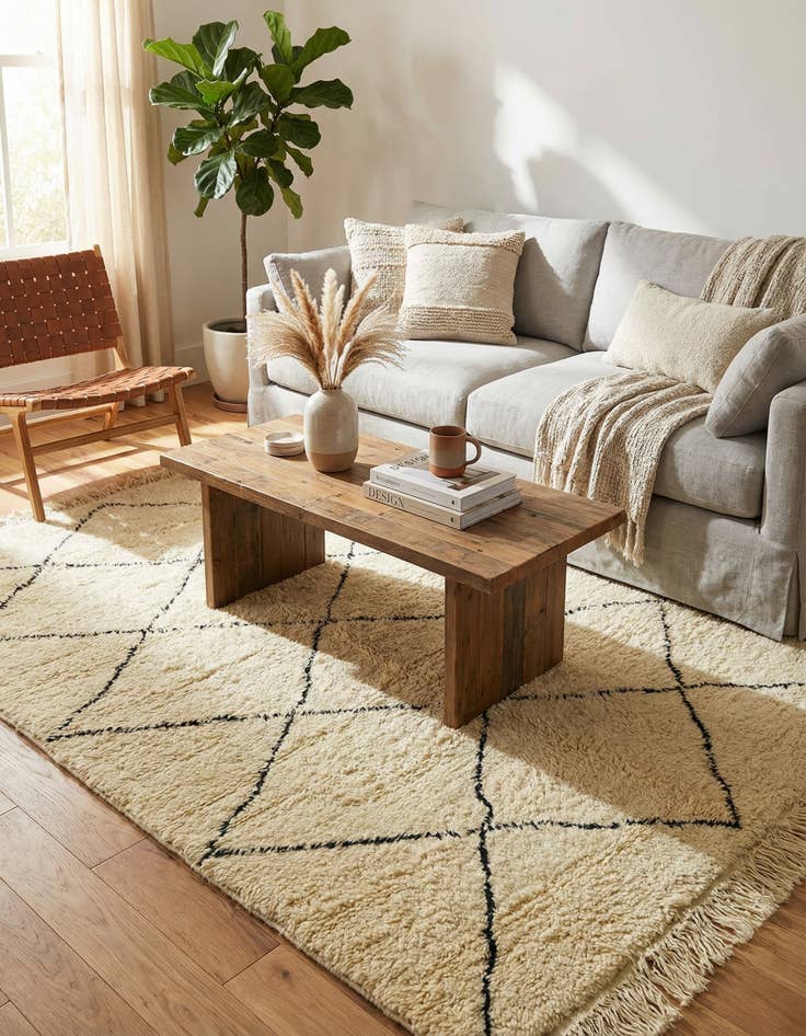 Detail image of 5' x 8' 3  Hand Knotted Moroccan Wool Rug