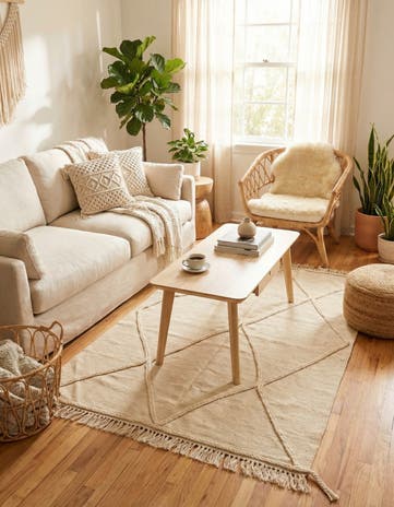 3' 4 x 5' Hand Knotted Moroccan Wool Rug