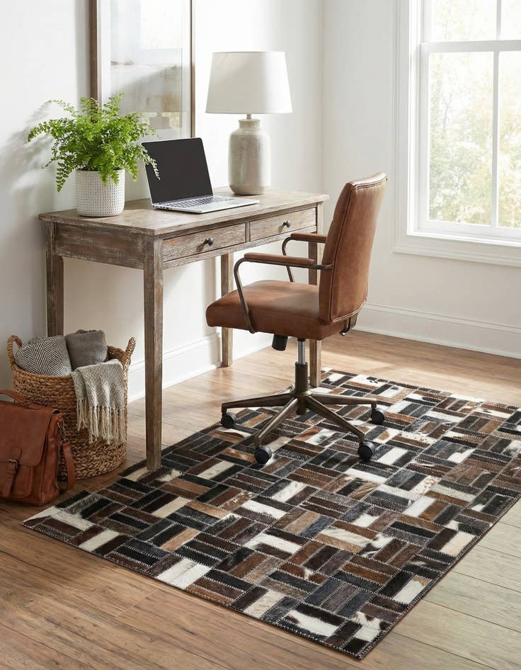 Detail image of 2' x 3' Cowhide Leather Rug