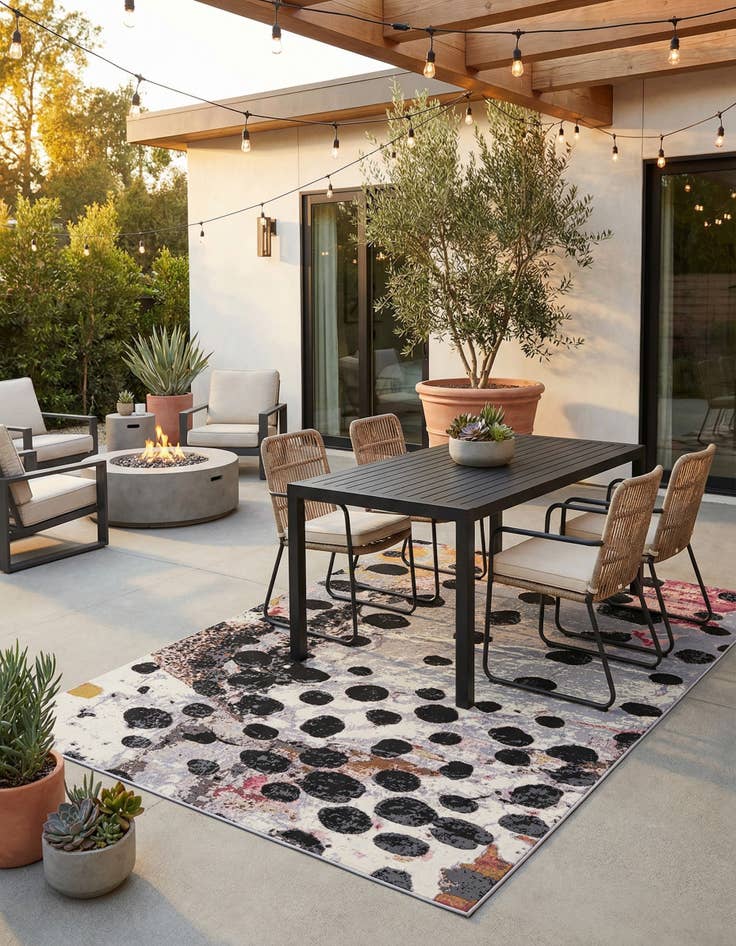 Detail image of 6' x 9'  Washable Modern Indoor / Outdoor Rug