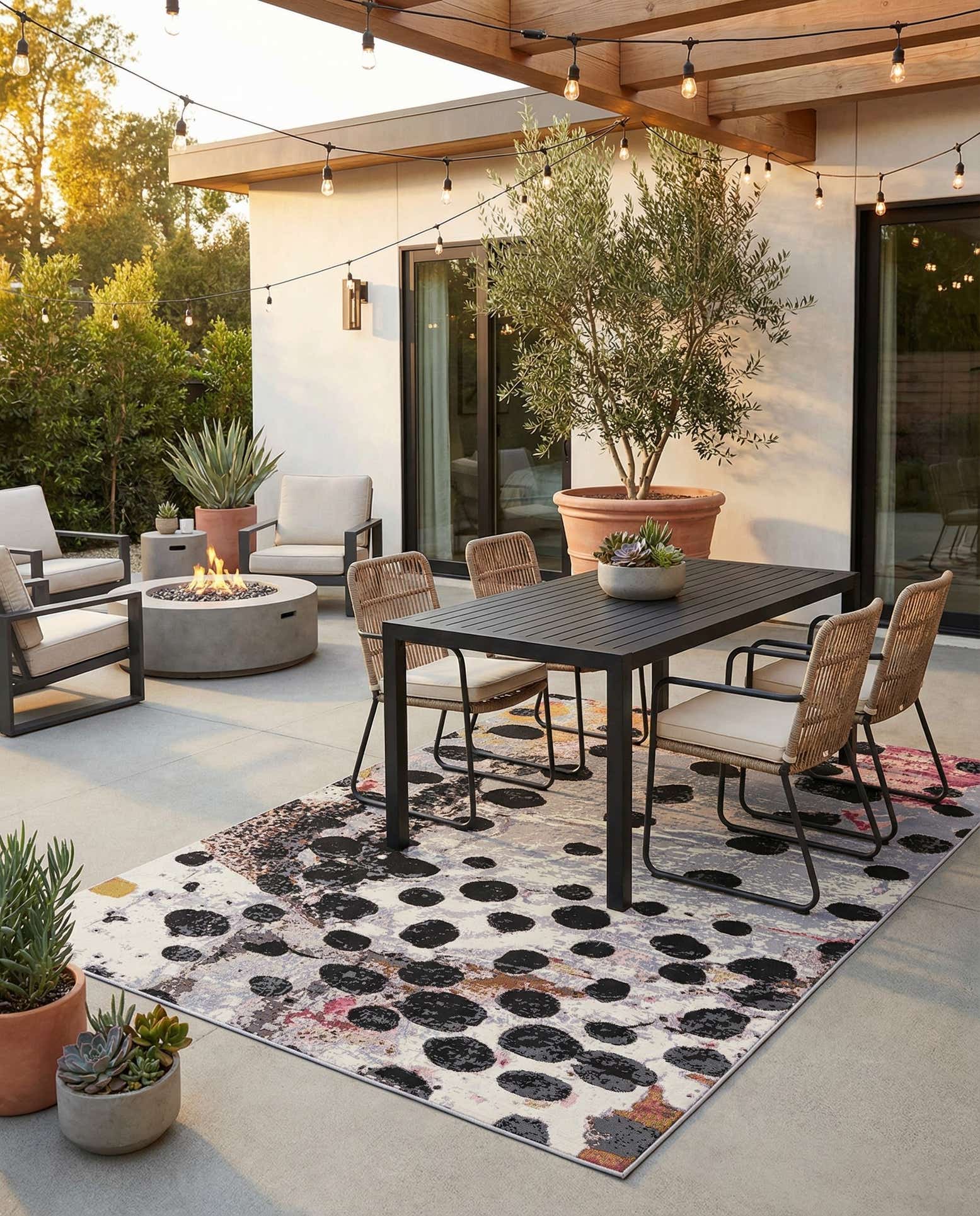 6' x 9' Easy-Clean Modern Indoor / Outdoor Rug
