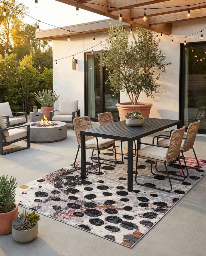 6' x 9' Easy-Clean Modern Indoor / Outdoor Rug