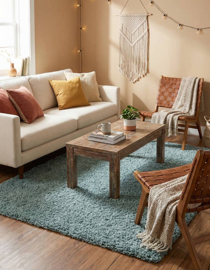 Detail image of  4' x 6' Solid Shag Rug