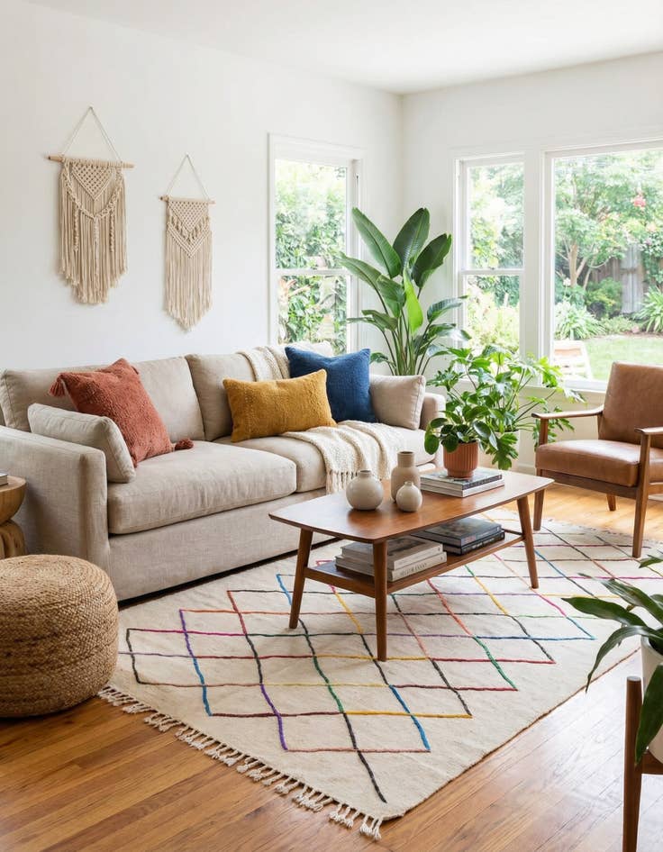 Detail image of 4' 7 x 7' 9  Hand Knotted Moroccan Wool Rug